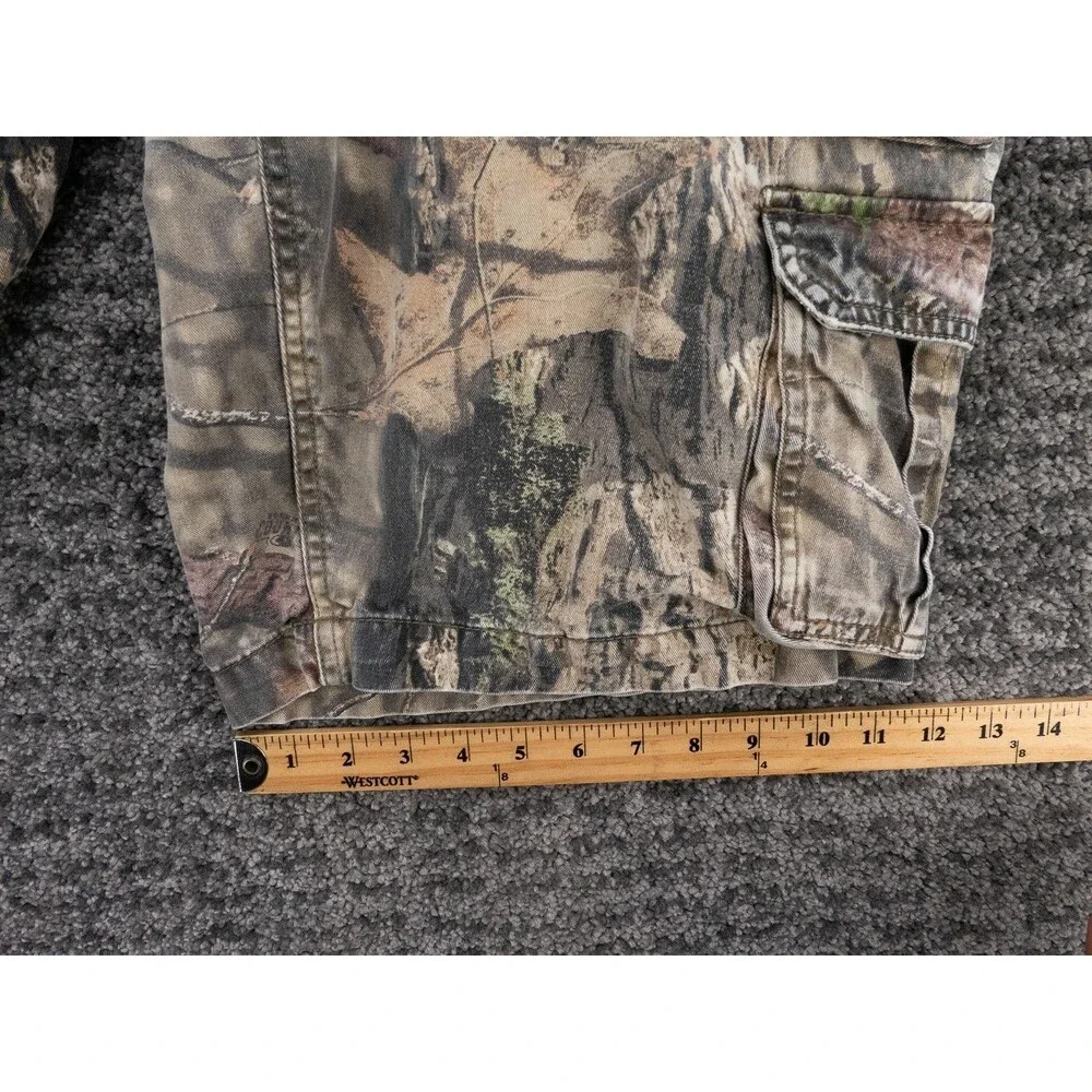 Vintage Faded Glory Cargo Shorts Mens 38 Mossy Oak Camo Hunting Outdoor Y2K